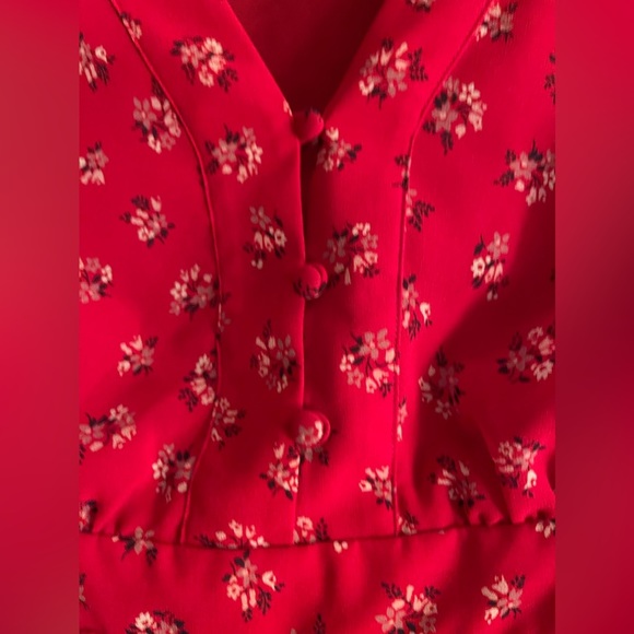 Madewell Red floral long sleeve Madewell blouse. Size XXS - Picture 6 of 10